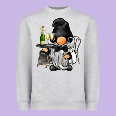 Waiter Gnome Heavyweight Sweatshirt Designed By Barkaloodesign