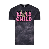 Cloud Black wild child pink skeleton Vintage Tee - MaliasSmallBusiness