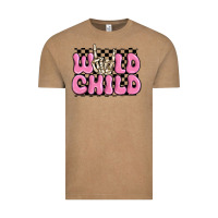 Vintage Coffee wild child pink skeleton Vintage Tee - MaliasSmallBusiness