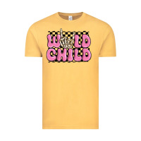 Vintage Mustard wild child pink skeleton Vintage Tee - MaliasSmallBusiness