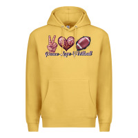 Antique Gold peace love football Premium Hoodie - JahusDesignShop