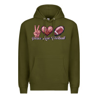 Army Green peace love football Premium Hoodie - JahusDesignShop