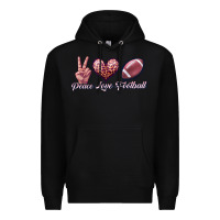 Black peace love football Premium Hoodie - JahusDesignShop