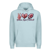 Blue Mist peace love football Premium Hoodie - JahusDesignShop