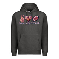 Charcoal Heather peace love football Premium Hoodie - JahusDesignShop