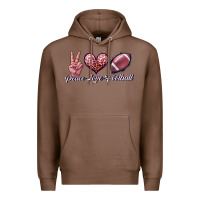 Chestnut peace love football Premium Hoodie - JahusDesignShop