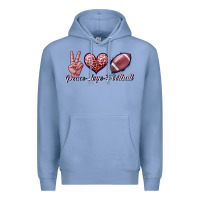 Colony Blue peace love football Premium Hoodie - JahusDesignShop