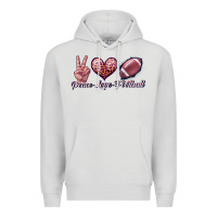 Dove Grey peace love football Premium Hoodie - JahusDesignShop