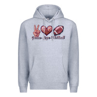 Heather Grey peace love football Premium Hoodie - JahusDesignShop