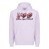 Lilac peace love football Premium Hoodie - JahusDesignShop
