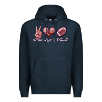 Navy peace love football Premium Hoodie - JahusDesignShop