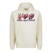 Oatmeal Heather peace love football Premium Hoodie - JahusDesignShop