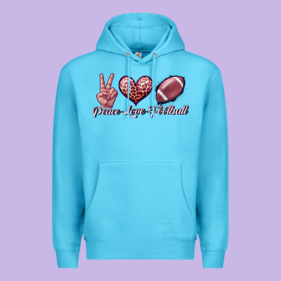 Peace Love Football Premium Hoodie Designed By Jahusdesignshop