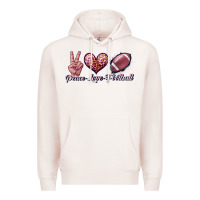 Pale Pink peace love football Premium Hoodie - JahusDesignShop