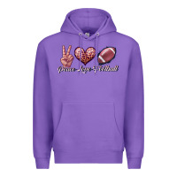 Purple peace love football Premium Hoodie - JahusDesignShop