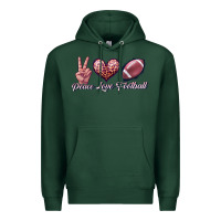 Sports Green peace love football Premium Hoodie - JahusDesignShop