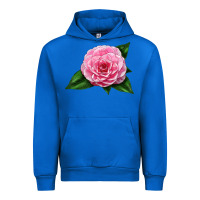 Cobalt Camellia Flower Urban Hoodie - LillyAllenDesigns