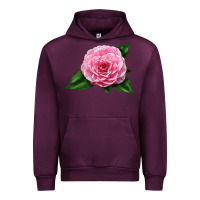 Mauve Wine Camellia Flower Urban Hoodie - LillyAllenDesigns