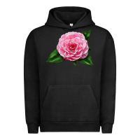 Pigment Black Camellia Flower Urban Hoodie - LillyAllenDesigns