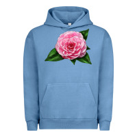 Pigment Pebble Blue Camellia Flower Urban Hoodie - LillyAllenDesigns