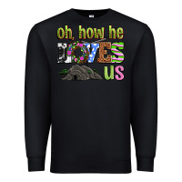 Black Easter Day Oh he loves us Premium Sweatshirt - OliviaCreatesArt