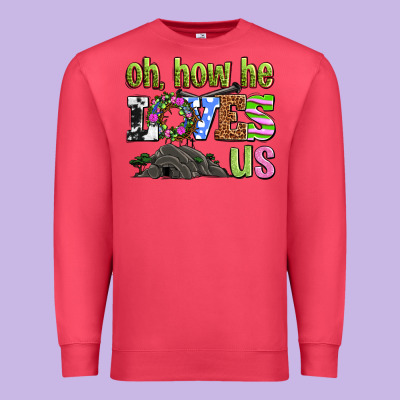 Easter Day Oh He Loves Us Premium Sweatshirt Designed By Oliviacreatesart