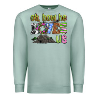 Seafoam Easter Day Oh he loves us Premium Sweatshirt - OliviaCreatesArt