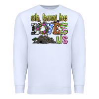 White Easter Day Oh he loves us Premium Sweatshirt - OliviaCreatesArt