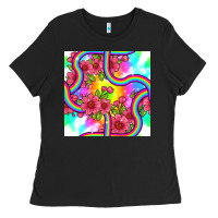 Tie Dye Floral Seamless Pattern Ladies Tee | Teevron