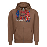 Chestnut Happy 4th Of July with gnome Zipper Hoodie - HowdyJamesFarm