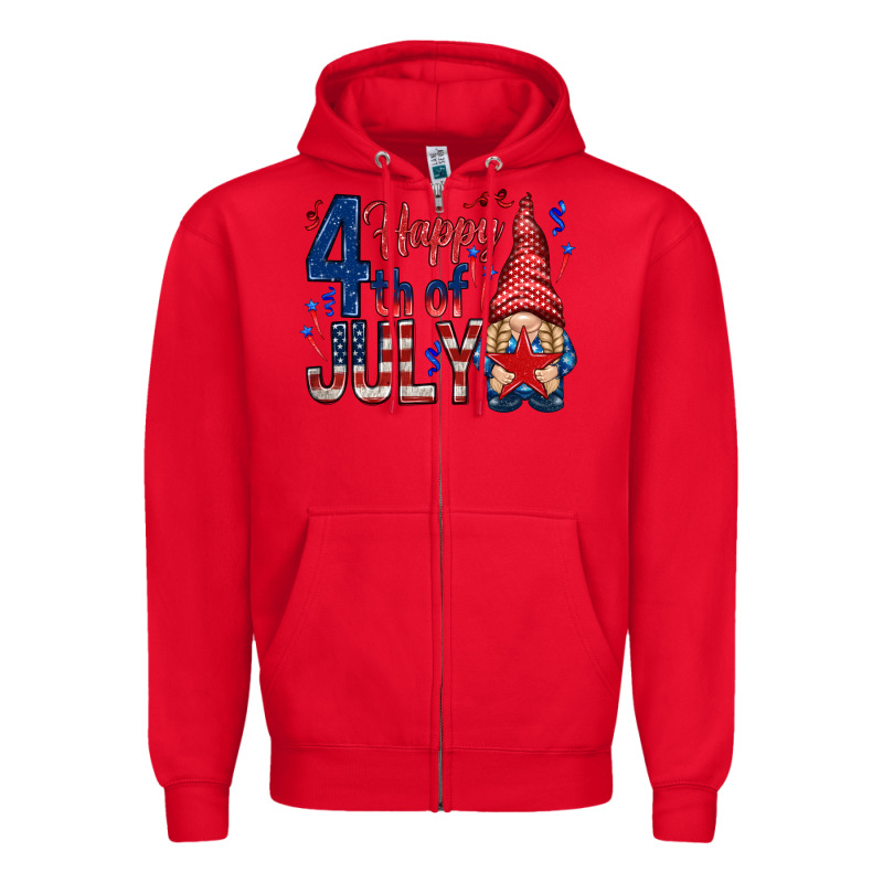 Happy 4th Of July With Gnome Zipper Hoodie by HowdyJamesFarm | Teevron