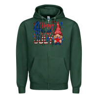 Sports Green Happy 4th Of July with gnome Zipper Hoodie - HowdyJamesFarm