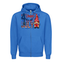 True Royal Happy 4th Of July with gnome Zipper Hoodie - HowdyJamesFarm