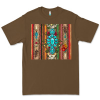 Cacao gemstone flowers arrow with leopards and serape Premium Tee - Artiststas