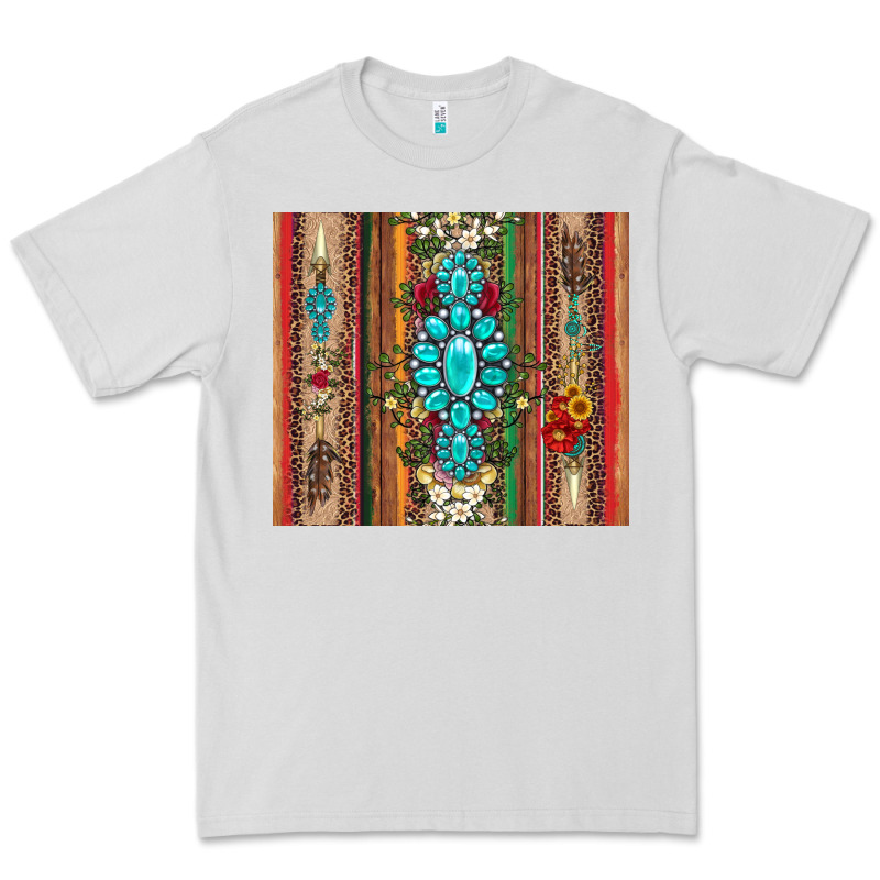 Gemstone Flowers Arrow With Leopards And Serape Premium Tee by Artiststas | Teevron