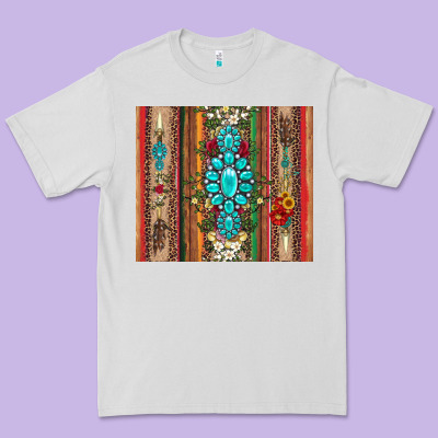 Gemstone Flowers Arrow With Leopards And Serape Premium Tee Designed By Artiststas
