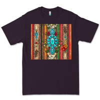 Plum gemstone flowers arrow with leopards and serape Premium Tee - Artiststas