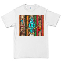 White gemstone flowers arrow with leopards and serape Premium Tee - Artiststas