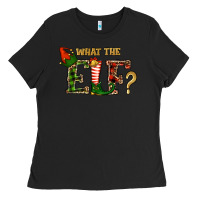 Black What The Elf Christmas Ladies Tee - RanaPortraitStore
