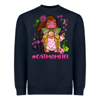 Navy cat mom  life gnome Heavyweight Sweatshirt - BarkalooDesign