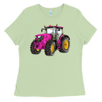Matcha western farm tractor pink Ladies Tee - Artiststas