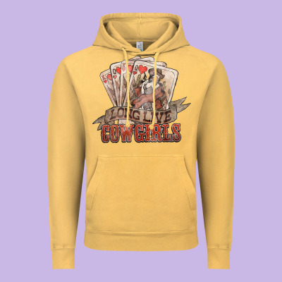 Long Live Cowgirls Cards Vintage Hoodie Designed By Nancycooperartshop