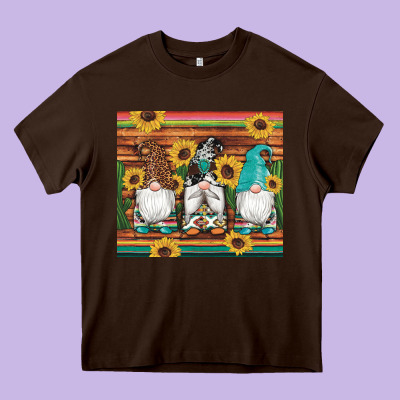 Western Gnomes Cactus Sunflowers Serape Wooden Leopard Gemstone Heavy Core Tee Designed By Artiststas