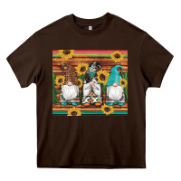 Chocolate Brown western gnomes cactus sunflowers serape wooden leopard gemstone Heavy Core Tee - Artiststas