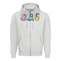 Dove Grey Easter vibes Easter Day Zipper Hoodie - HowdyJamesFarm