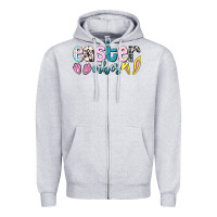 Heather Grey Easter vibes Easter Day Zipper Hoodie - HowdyJamesFarm