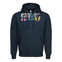 Navy Easter vibes Easter Day Zipper Hoodie - HowdyJamesFarm