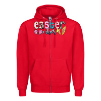 Red Easter vibes Easter Day Zipper Hoodie - HowdyJamesFarm
