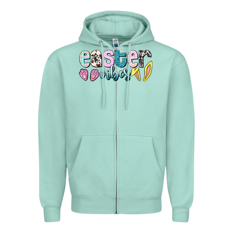 Easter Vibes Easter Day Zipper Hoodie by HowdyJamesFarm | Teevron