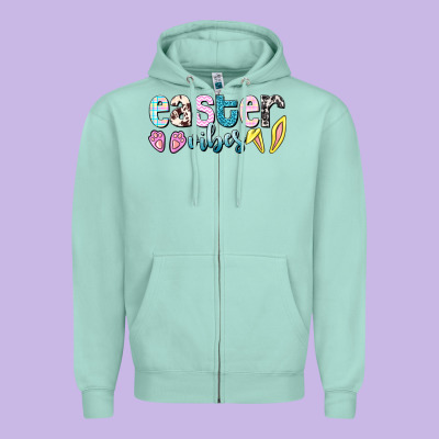 Easter Vibes Easter Day Zipper Hoodie Designed By Howdyjamesfarm